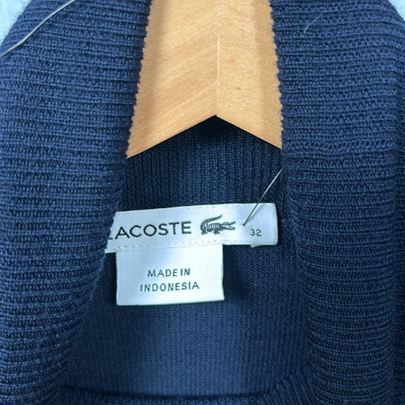 Lacoste Navy Merino Wool Turtleneck Sweater size 32 or XS- NWOT - Picture 12 of 12